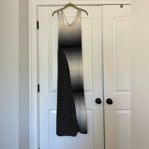 Vintage Moschino Cheap & Chic Stripe Gradient Form Fitting Maxi Dress - Picture 2 of 12